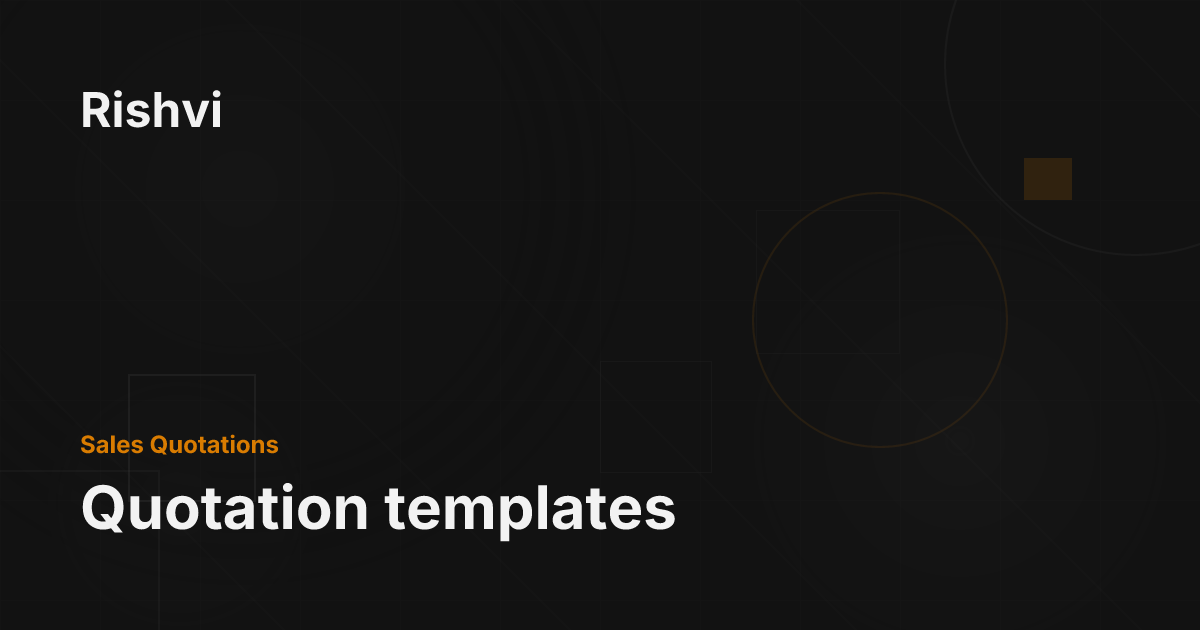 Quotation templates - Rishvi